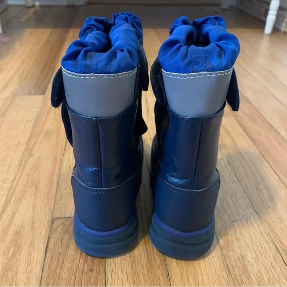 Lands End Youth Blue Snow Boots Hook and Loop Closure Adjustable Size 11 - Picture 3 of 7